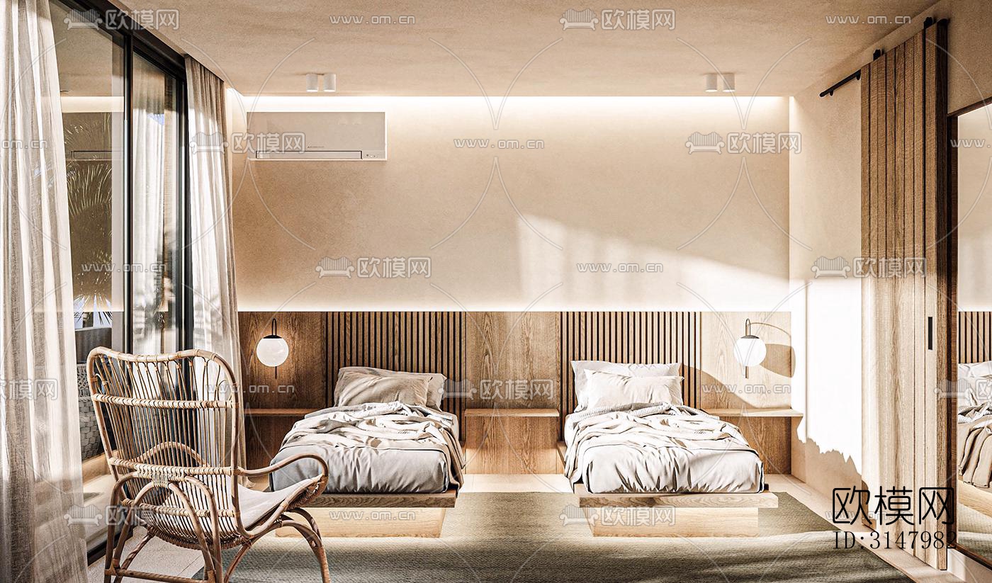 侘寂酒店民宿效果图下载（渲染图9）