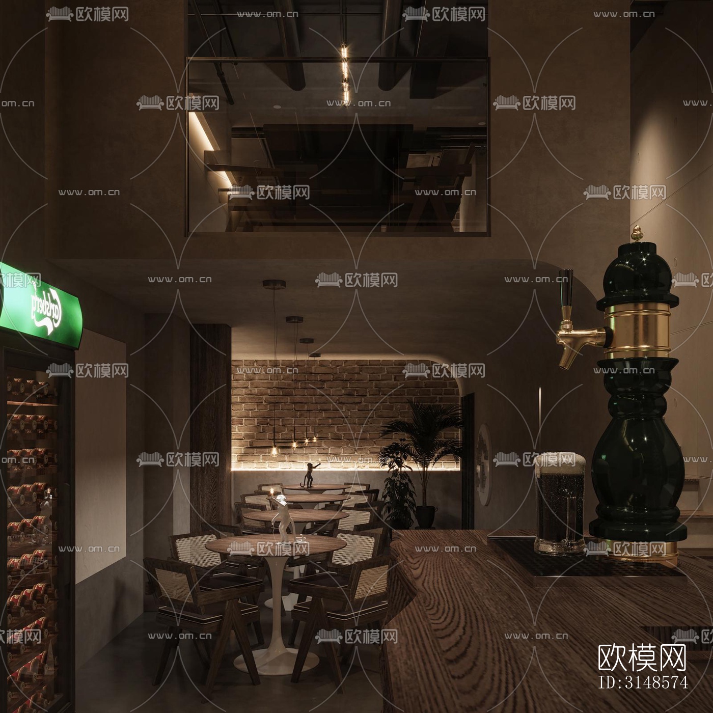 工业风酒吧效果图下载（渲染图3）