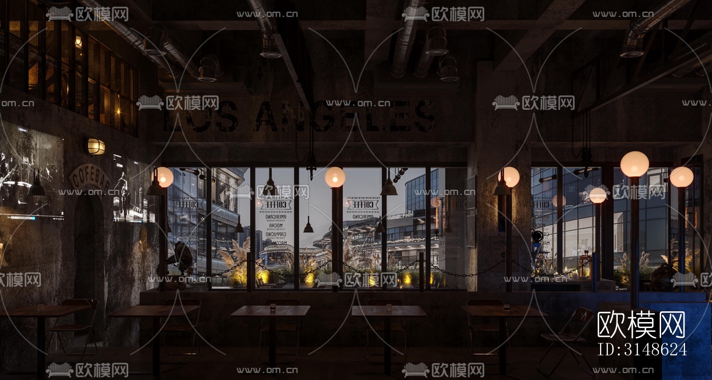 高级灰酒吧效果图下载（渲染图5）