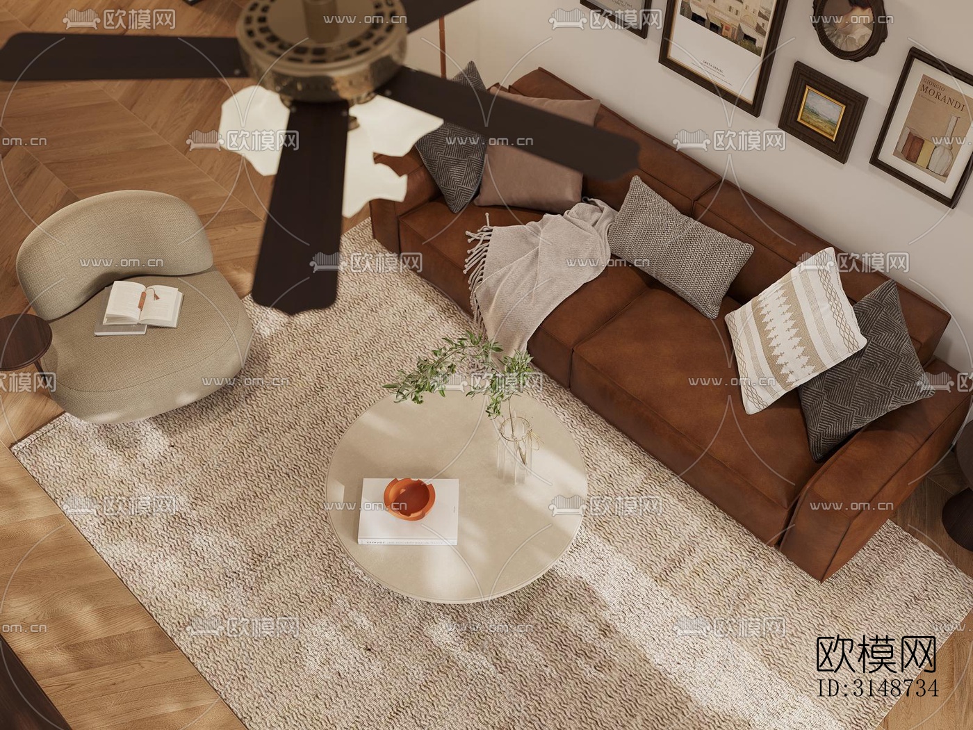 中古风平层效果图下载（渲染图18）