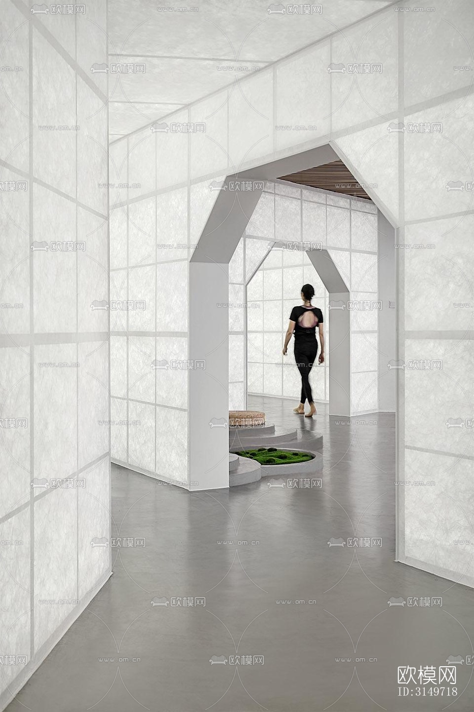 高级灰健身房效果图下载（渲染图7）