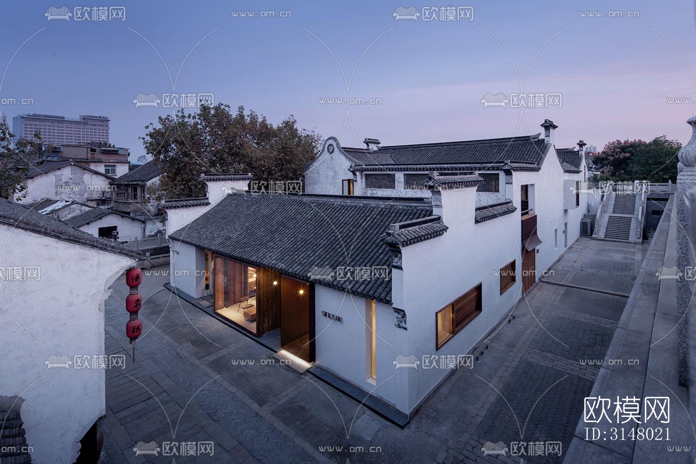 新中式酒店民宿效果图下载（渲染图1）