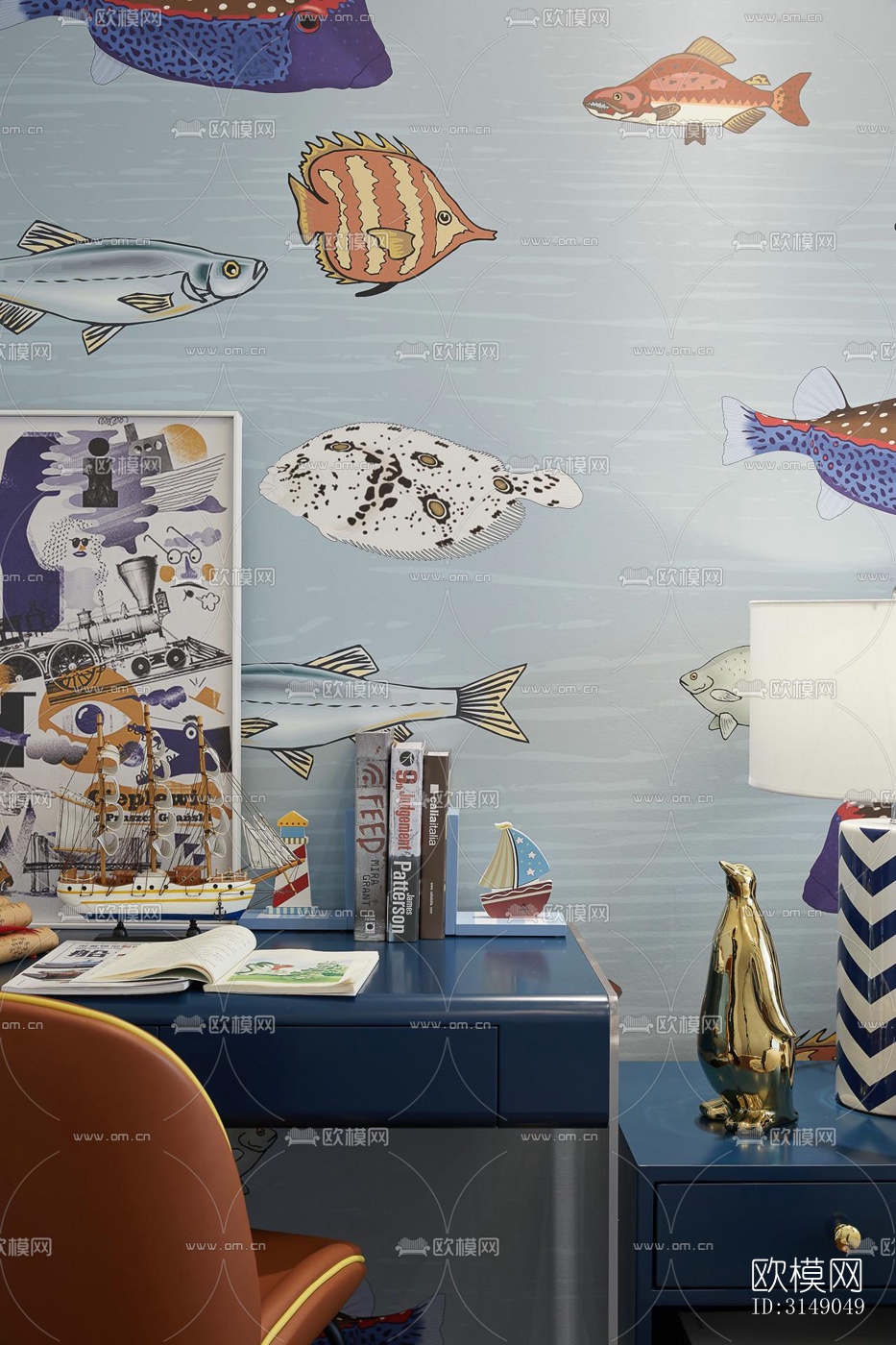 欧式平层效果图下载（渲染图10）