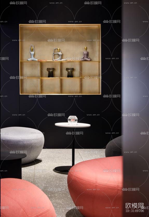 高级灰健身房效果图下载（渲染图5）