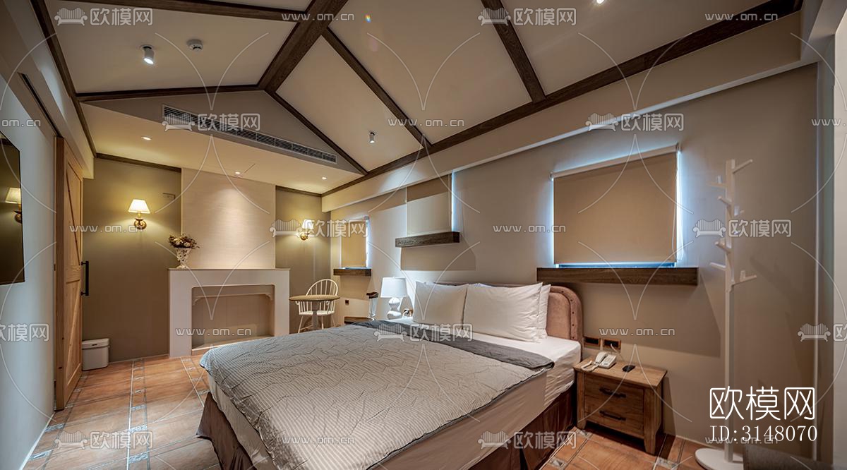 现代酒店民宿效果图下载（渲染图10）