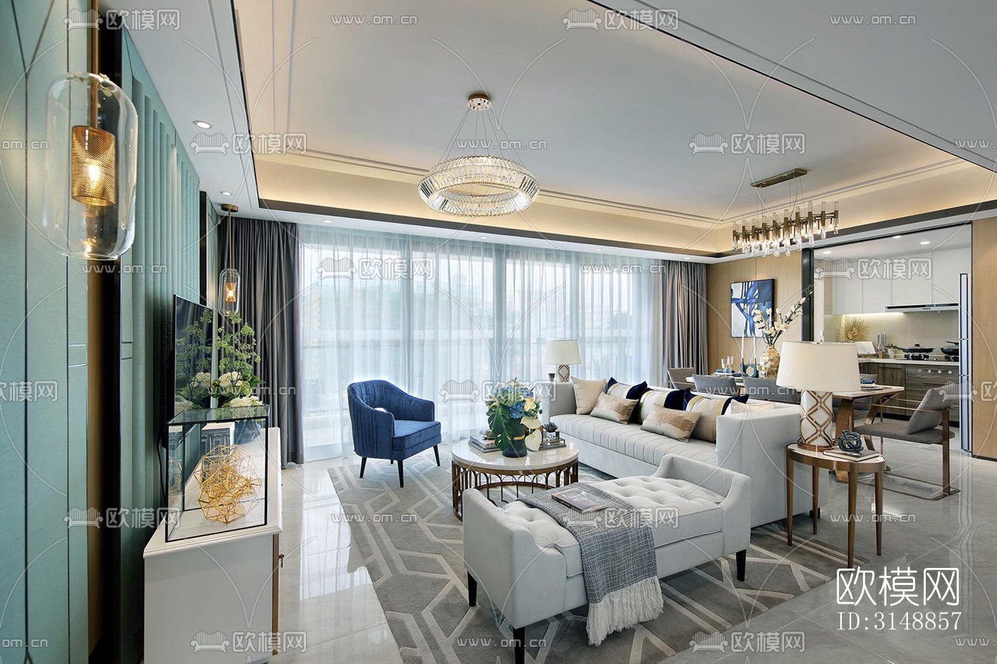 北欧平层效果图下载（渲染图1）