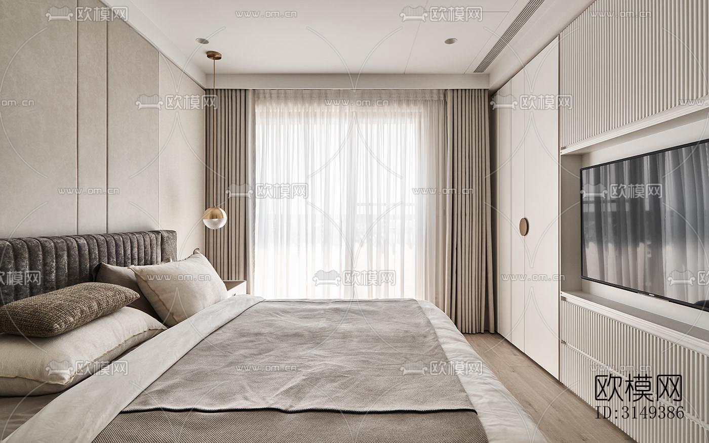 现代平层效果图下载（渲染图12）