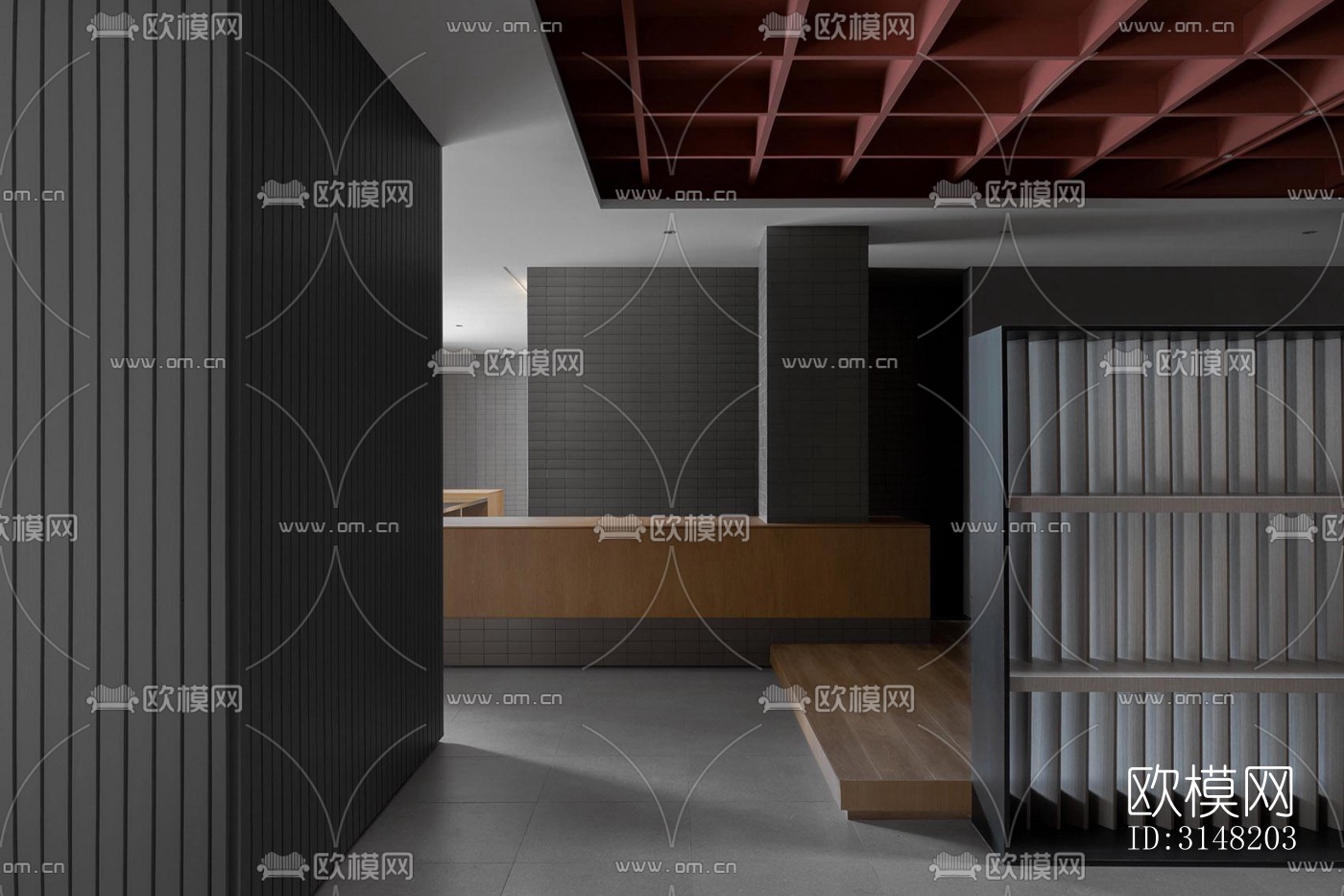 高级灰酒店民宿效果图下载（渲染图17）