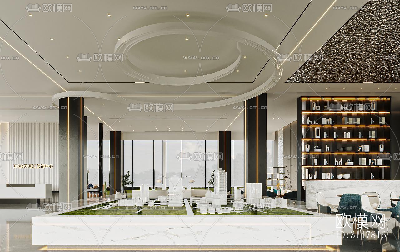 现代售楼处效果图下载（渲染图9）