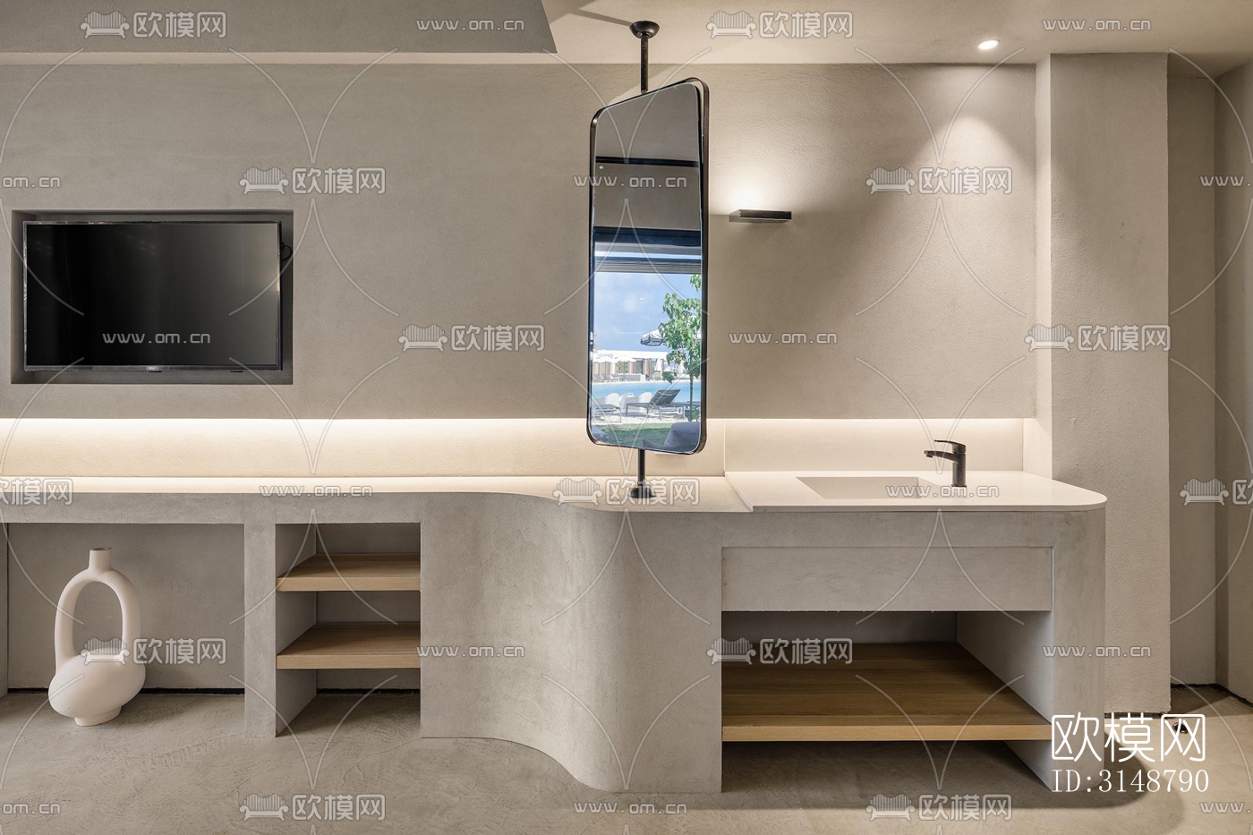 侘寂平层效果图下载（渲染图7）