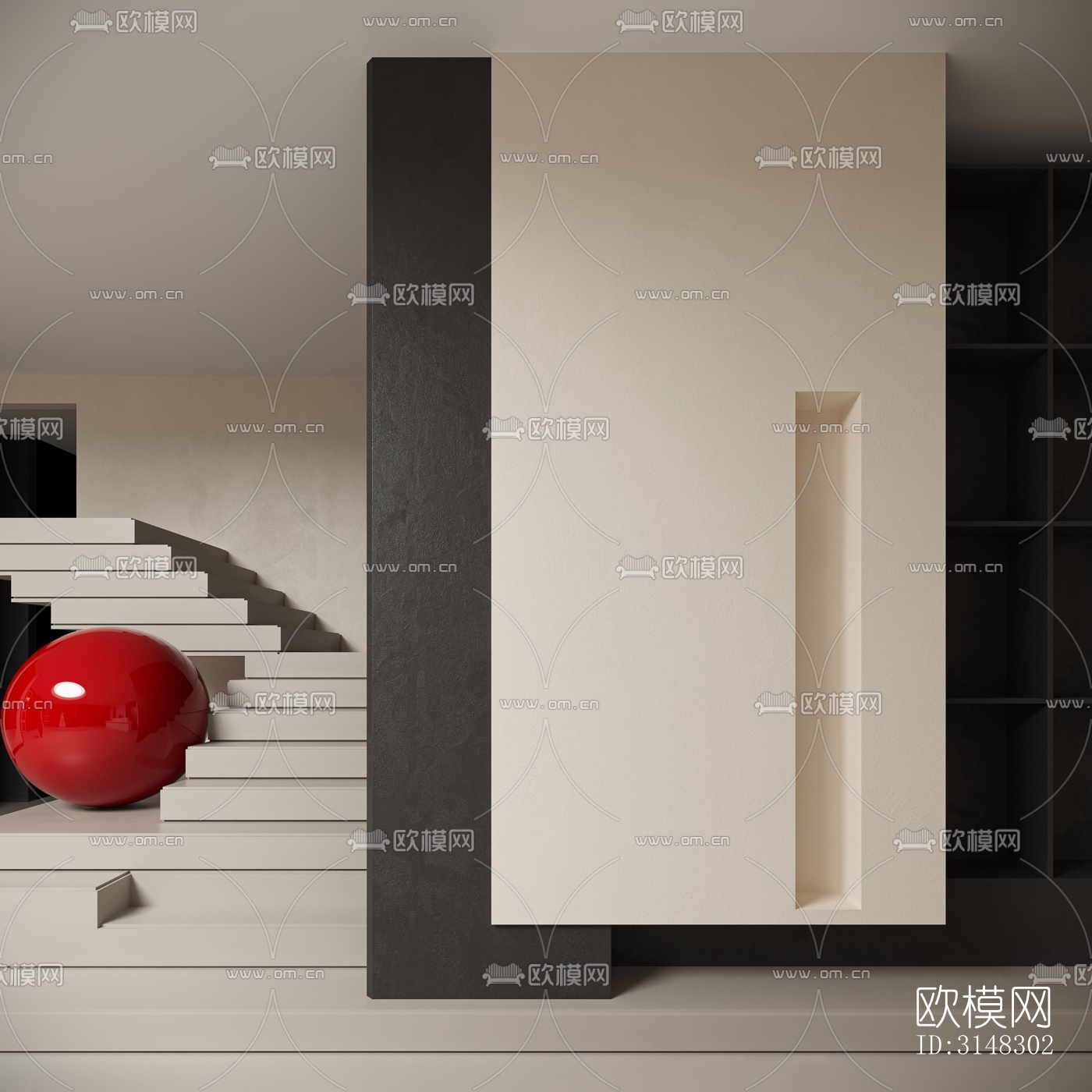 高级灰零售店铺效果图下载（渲染图2）