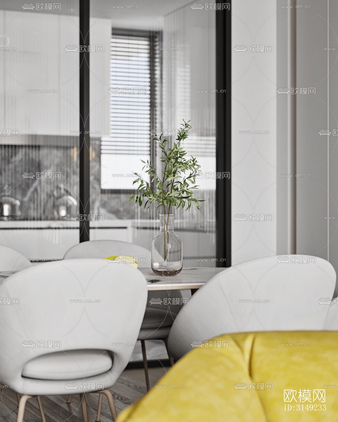 现代平层效果图下载（渲染图10）