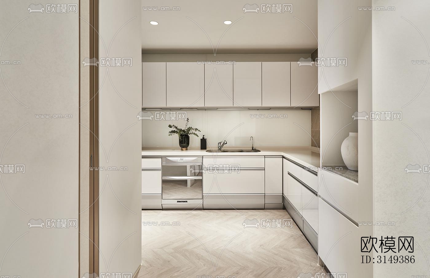 现代平层效果图下载（渲染图9）