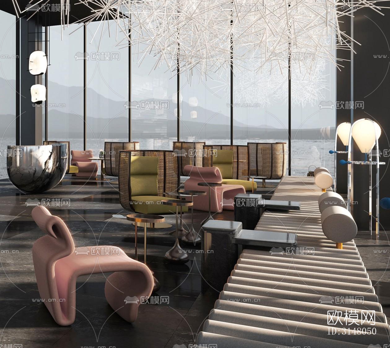 现代酒店民宿效果图下载（渲染图11）