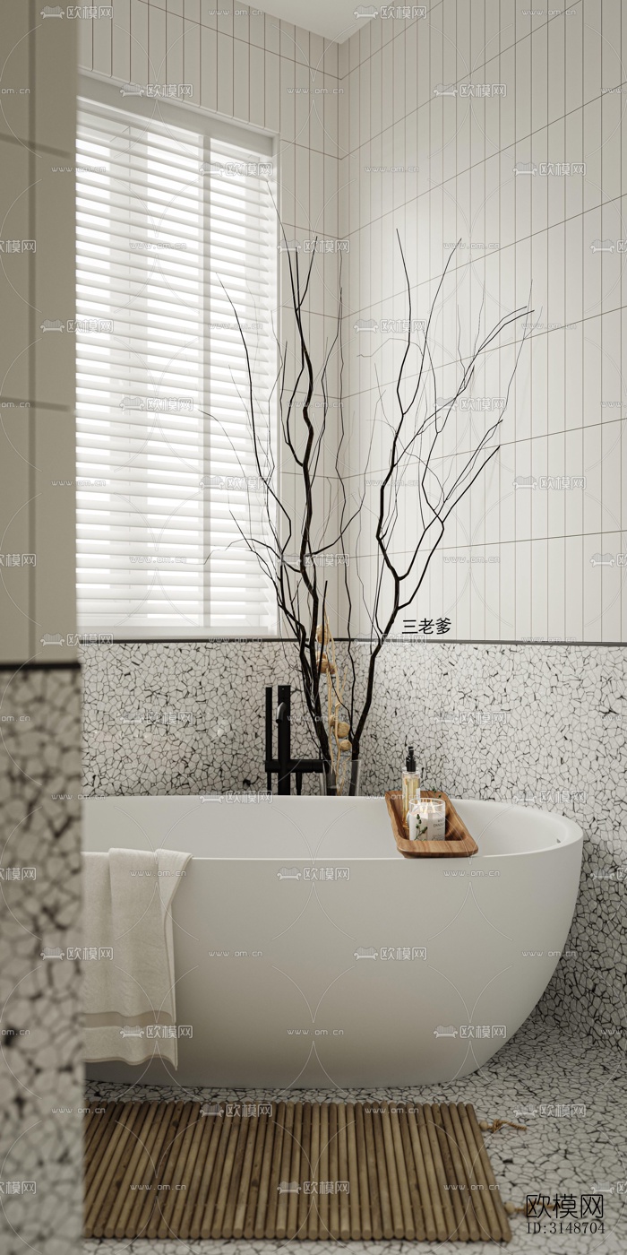 中古风平层效果图下载（渲染图9）