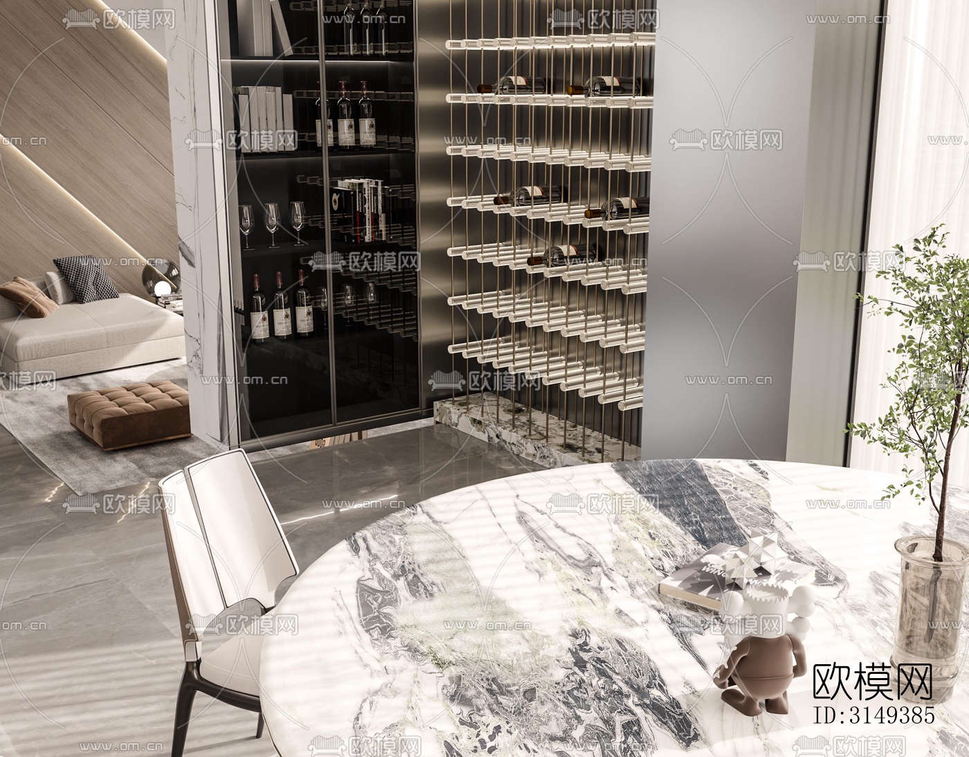 现代平层效果图下载（渲染图13）