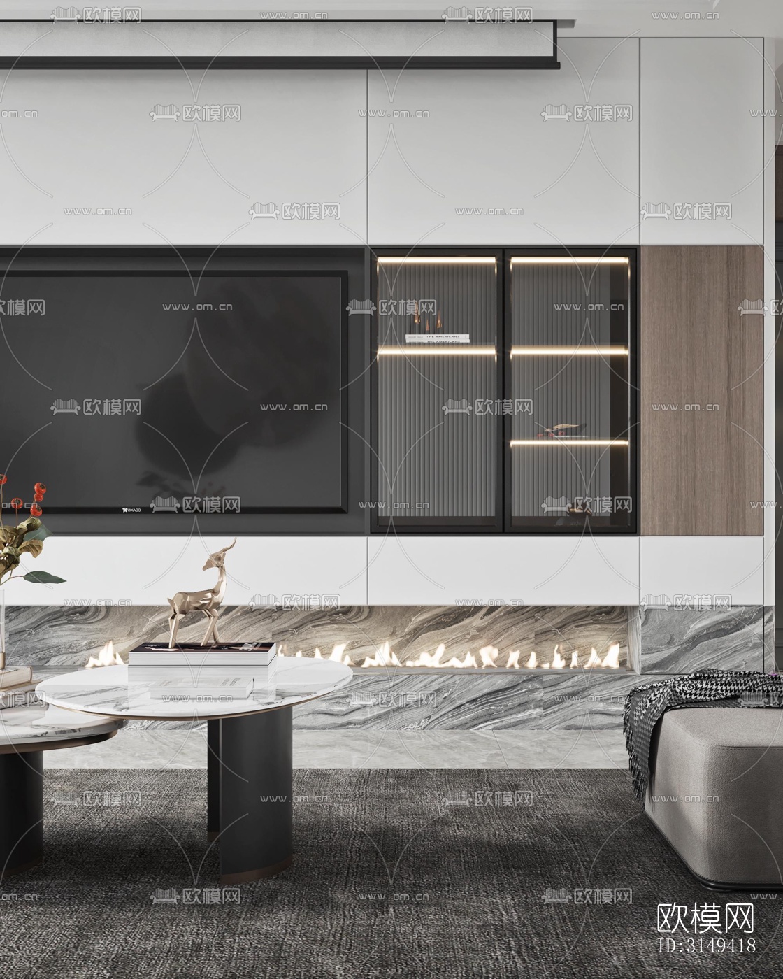 现代平层效果图下载（渲染图3）