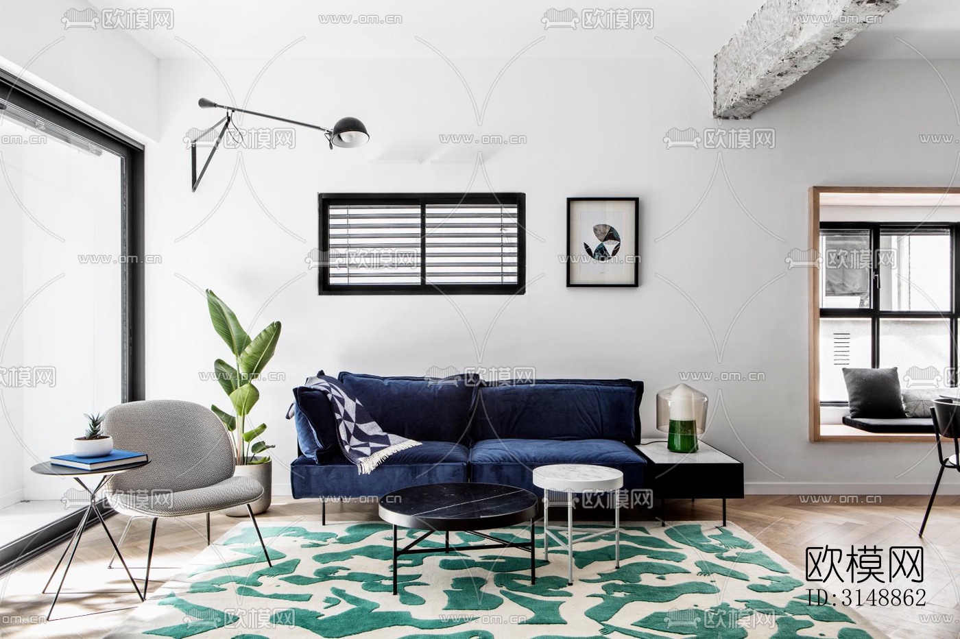 北欧平层效果图下载（渲染图3）