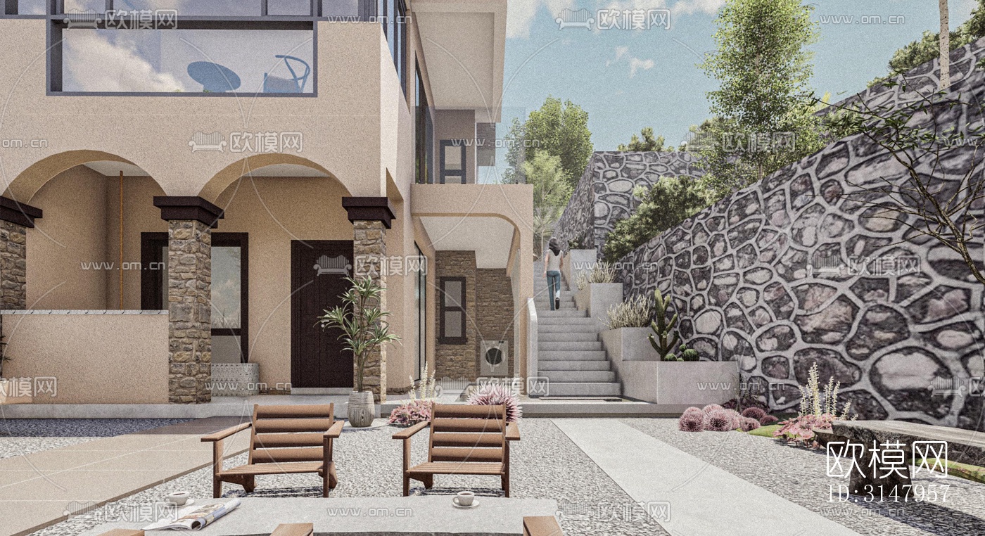 侘寂酒店民宿效果图下载（渲染图4）