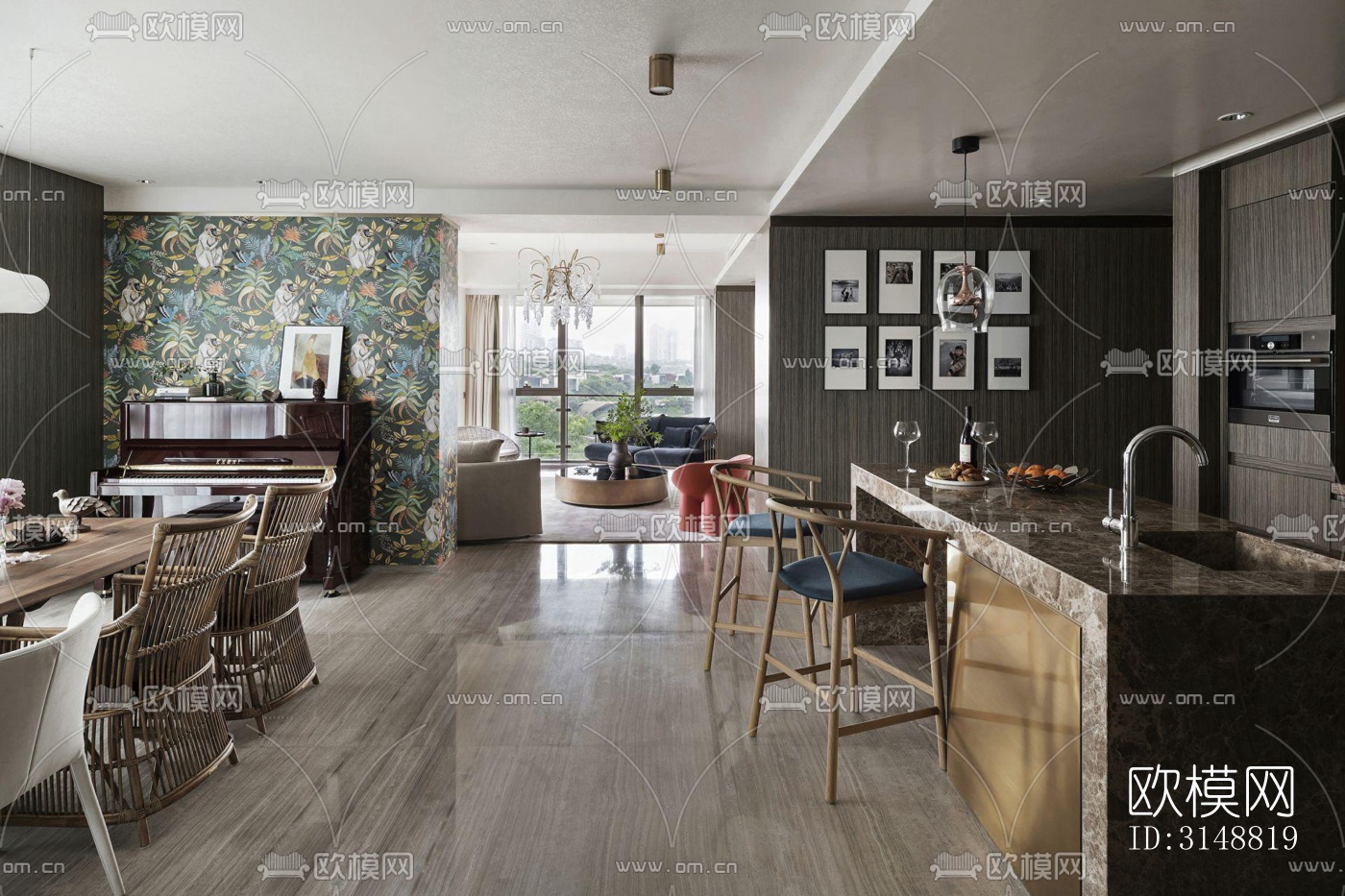 北欧平层效果图下载（渲染图6）