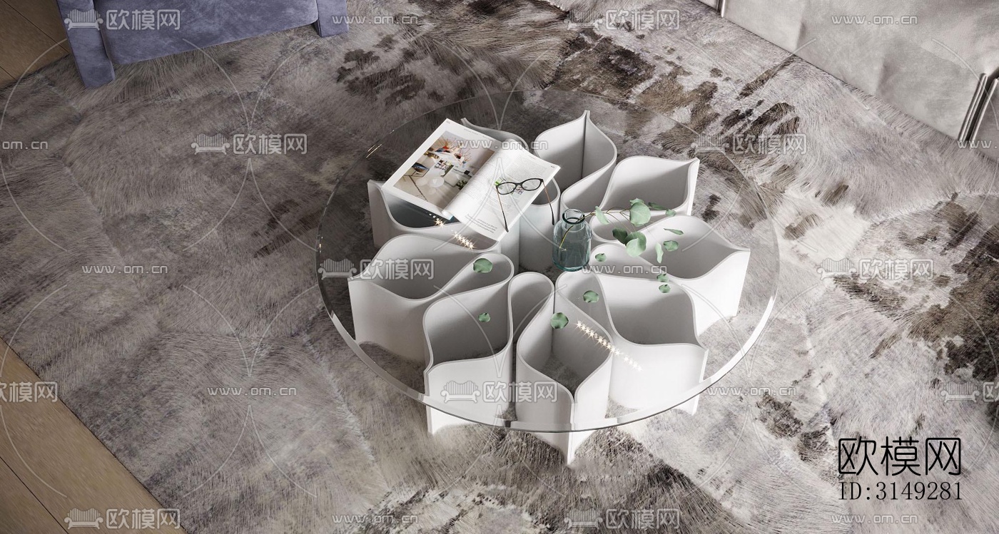 现代平层效果图下载（渲染图6）