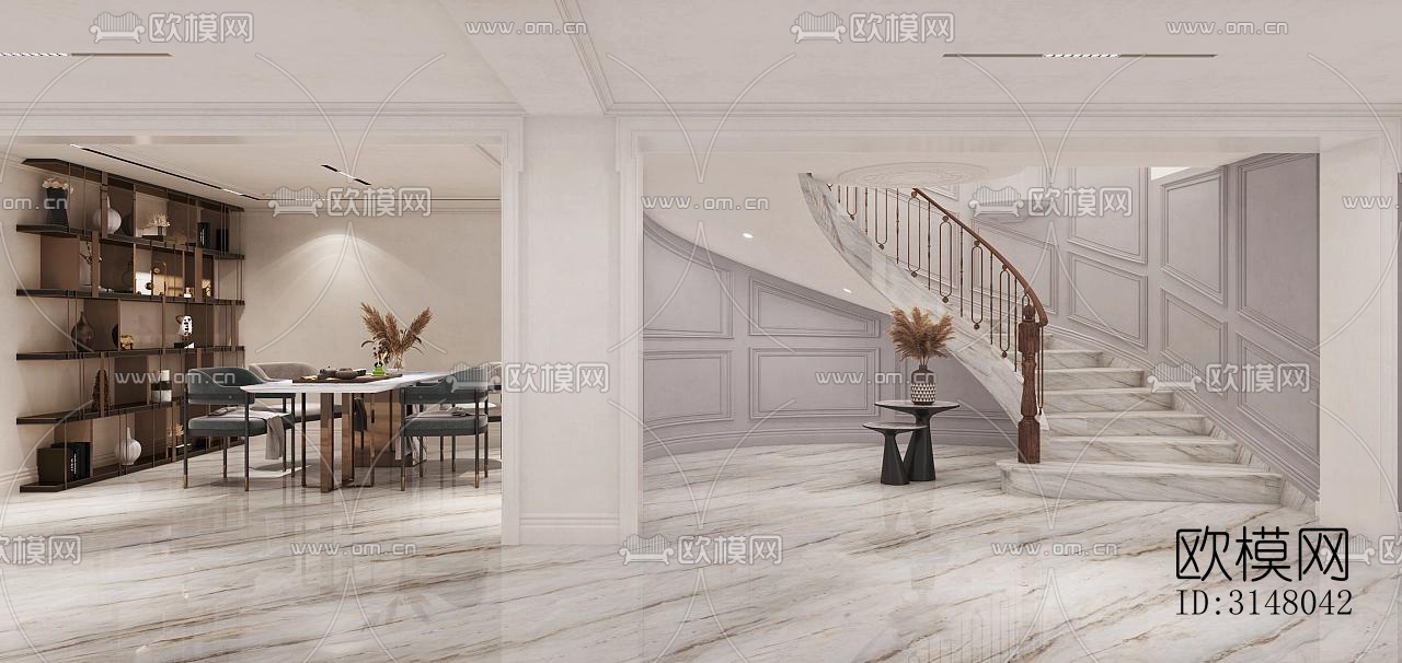 法式酒店民宿效果图下载（渲染图5）