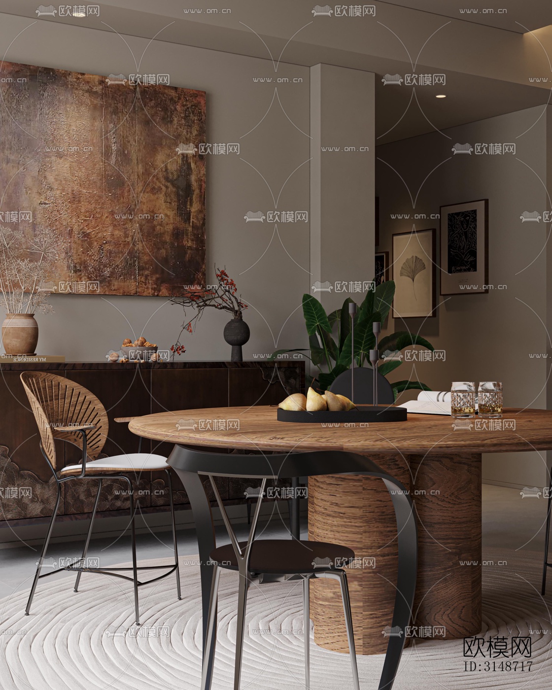 中古风平层效果图下载（渲染图14）