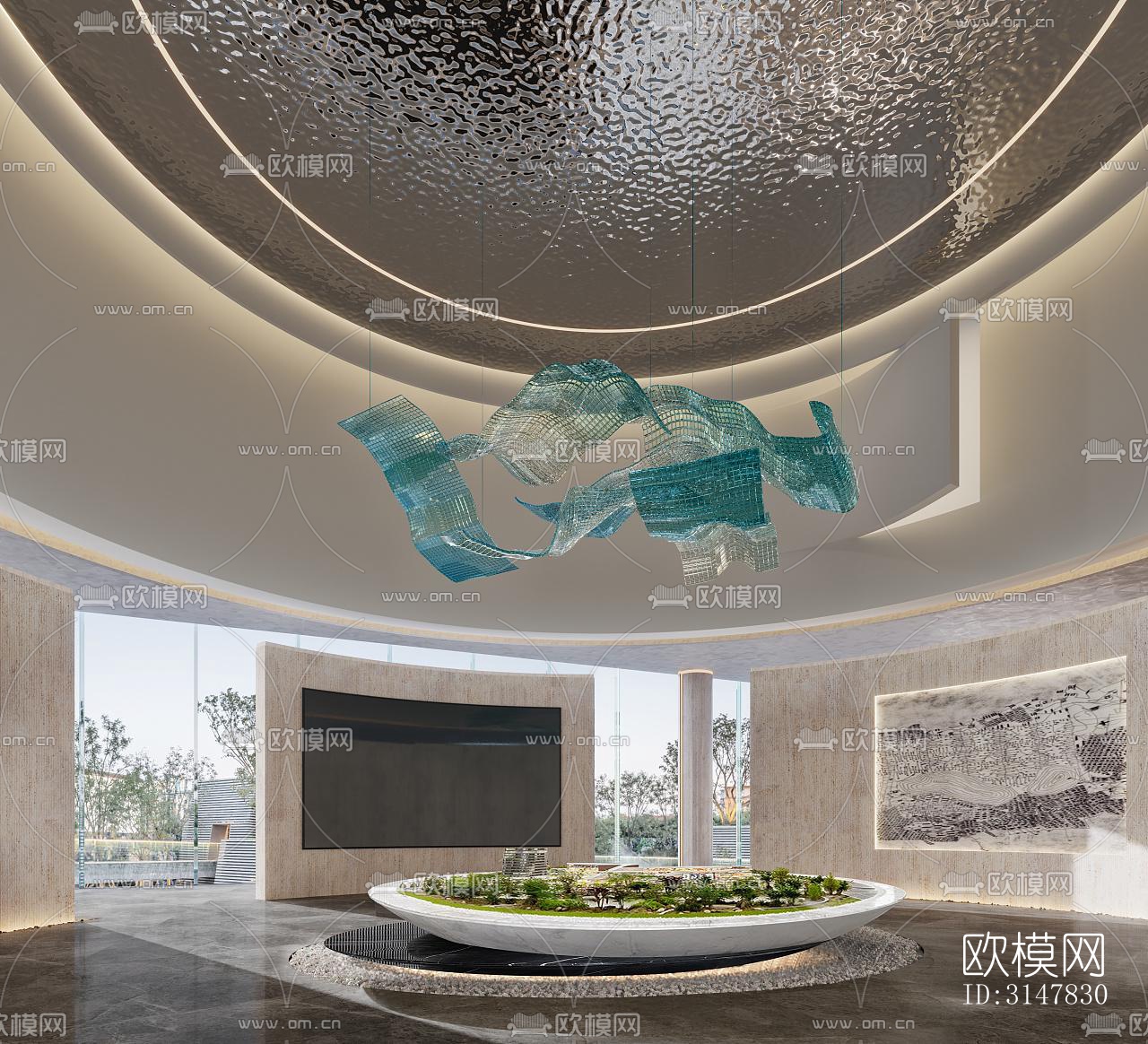 现代售楼处效果图下载（渲染图9）