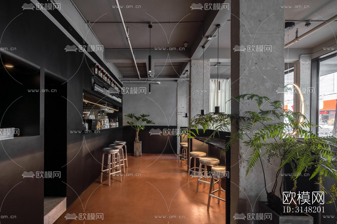 高级灰酒店民宿效果图下载（渲染图2）