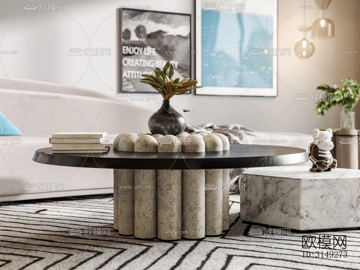 现代平层效果图下载（渲染图7）