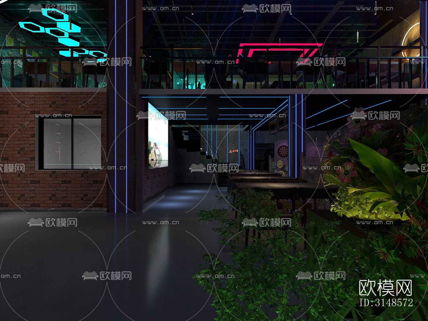 工业风酒吧效果图下载（渲染图3）