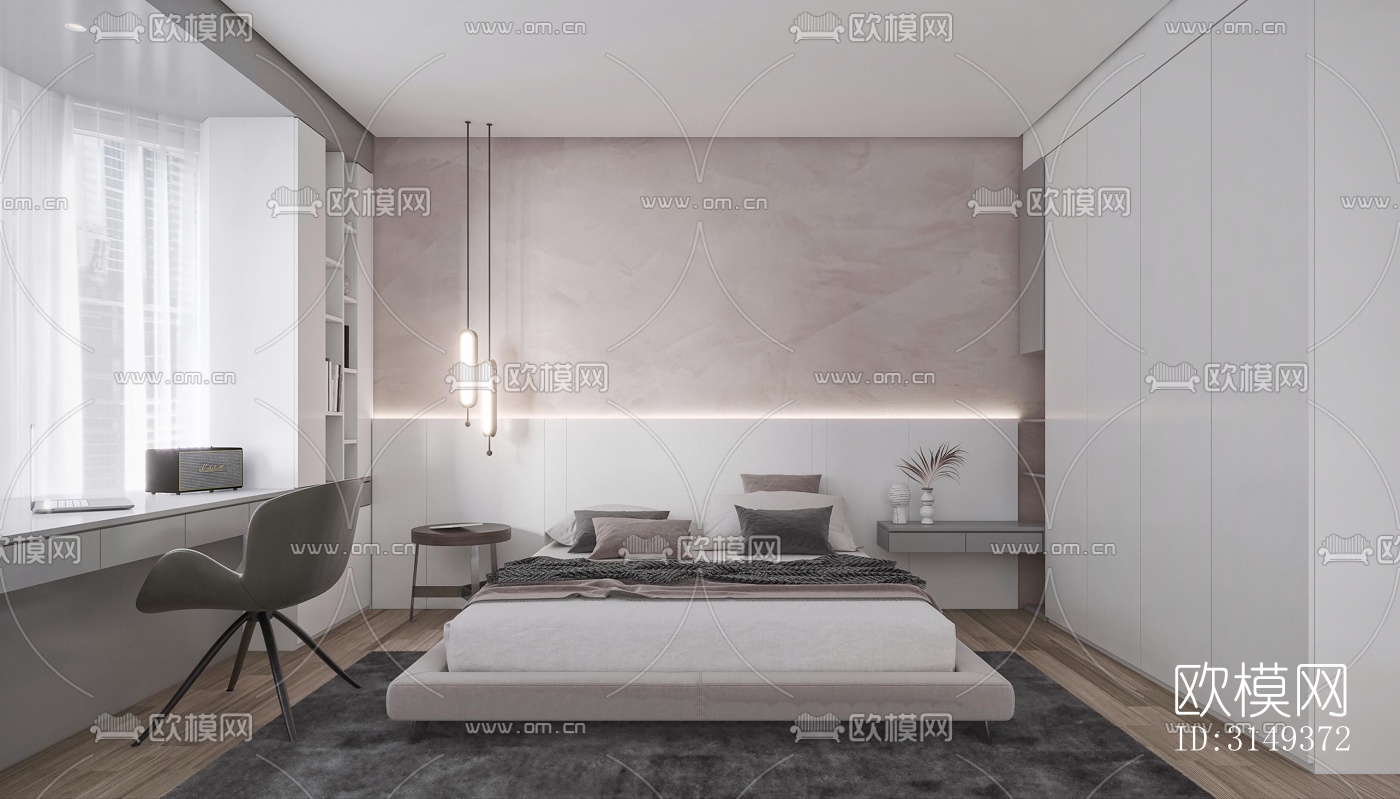 现代平层效果图下载（渲染图14）