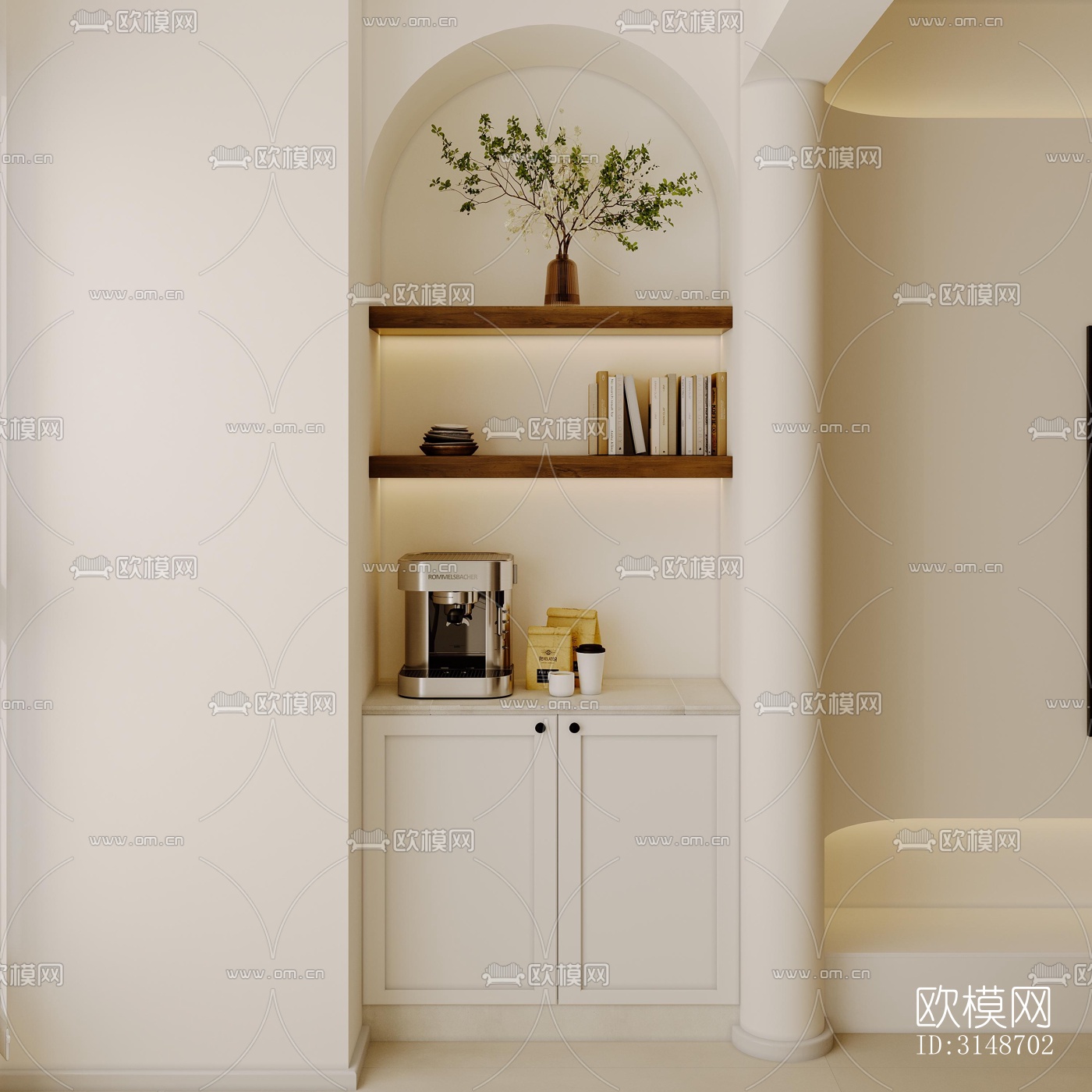 中古风平层效果图下载（渲染图2）