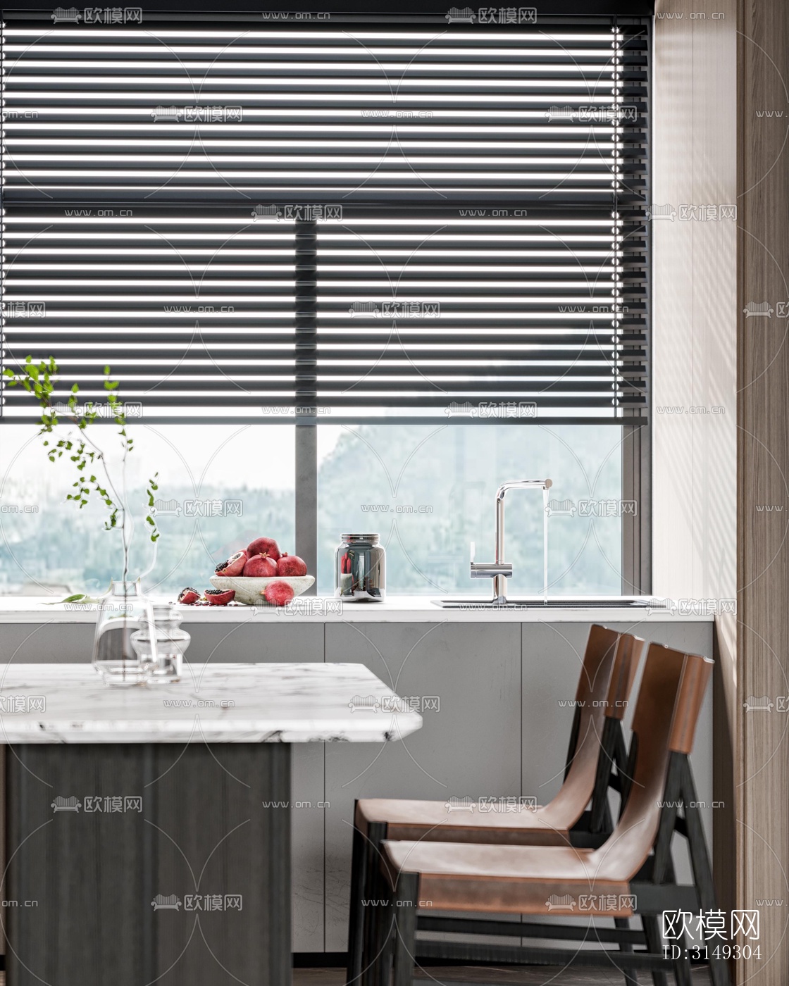 现代平层效果图下载（渲染图3）