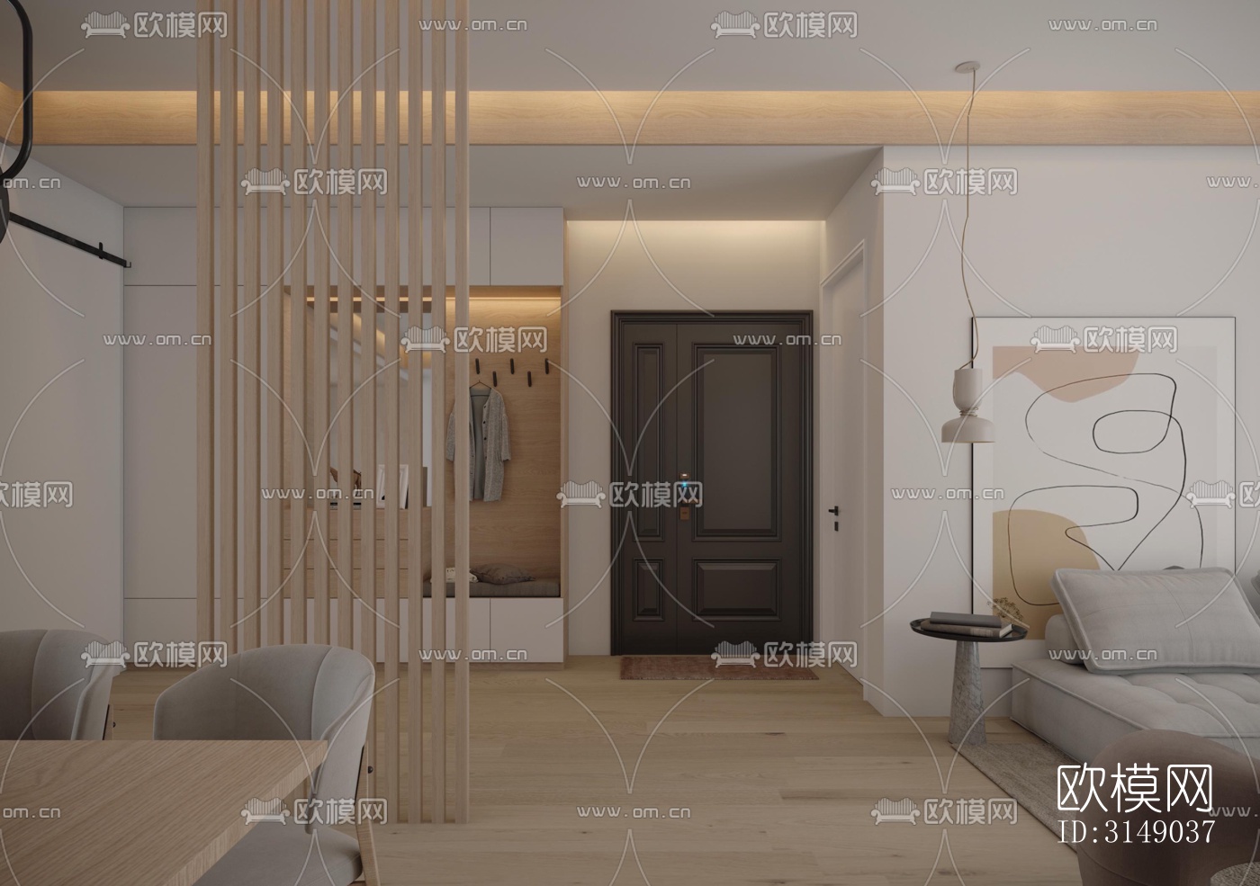 日式平层效果图下载（渲染图5）