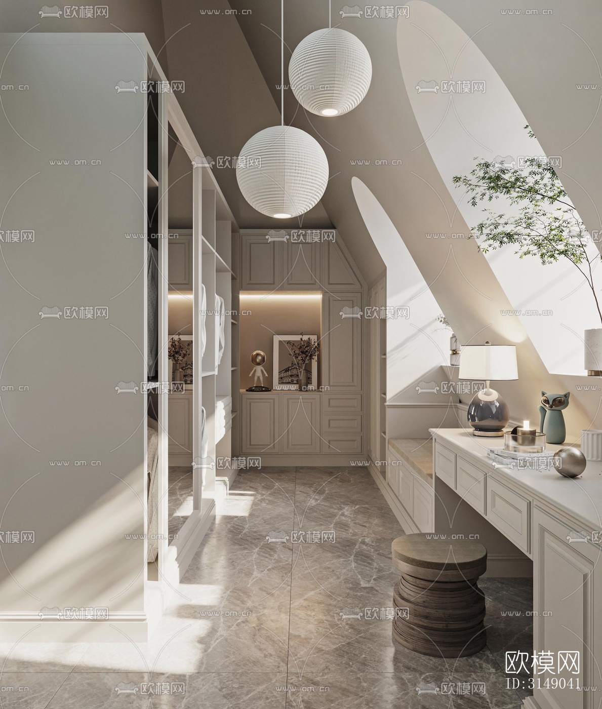 欧式平层效果图下载（渲染图8）