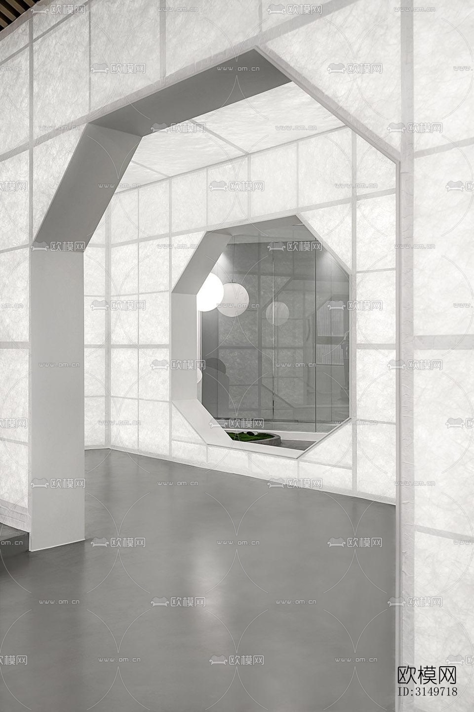 高级灰健身房效果图下载（渲染图4）