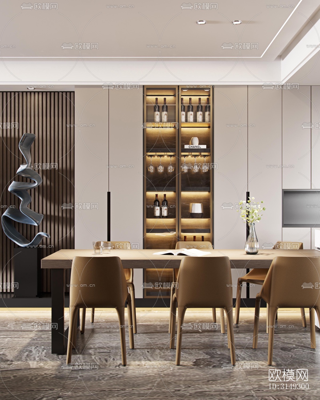 现代平层效果图下载（渲染图3）