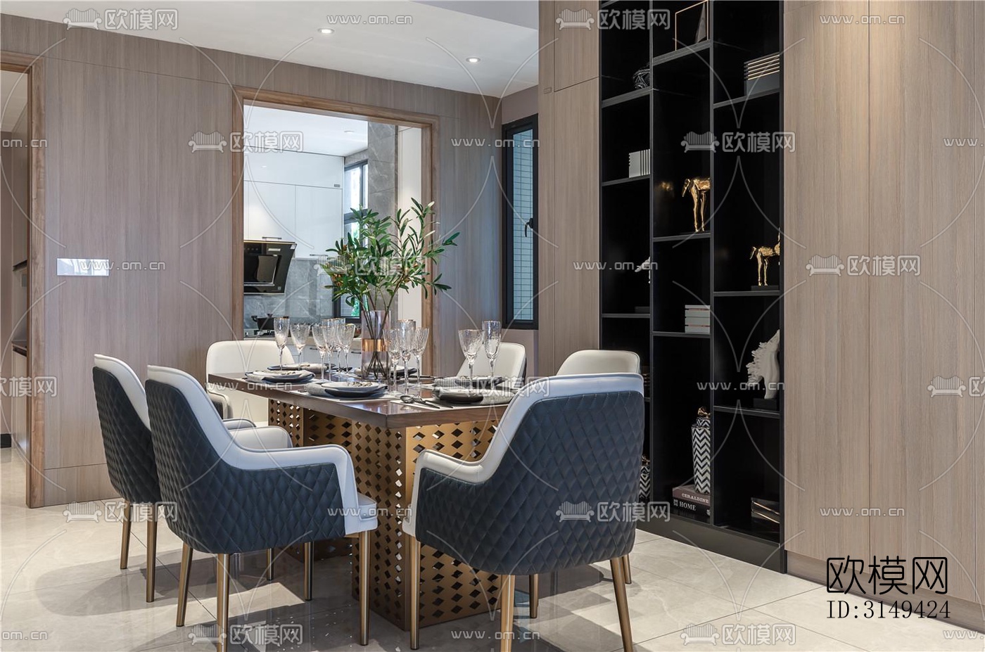 现代平层效果图下载（渲染图10）