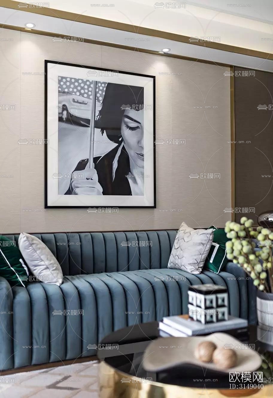 欧式平层效果图下载（渲染图8）