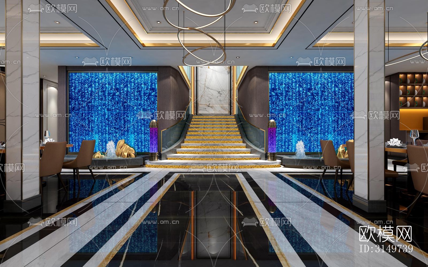 欧式中餐厅效果图下载（渲染图11）