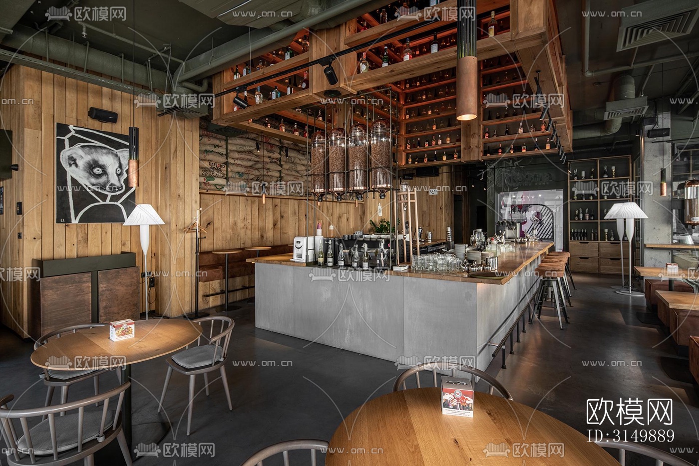 工业风火锅烤肉效果图下载（渲染图3）