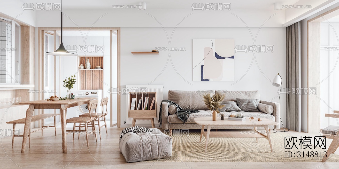 北欧平层效果图下载（渲染图6）