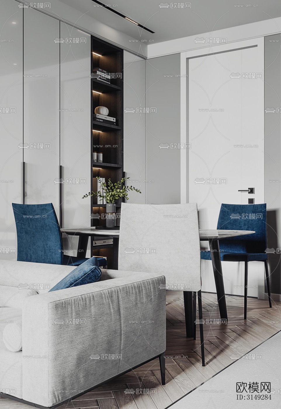 现代平层效果图下载（渲染图4）