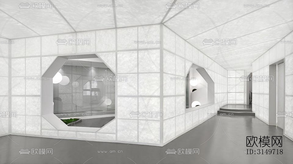 高级灰健身房效果图下载（渲染图2）