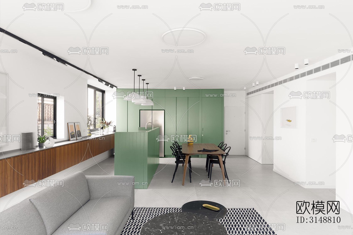 北欧平层效果图下载（渲染图1）