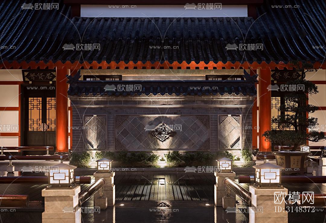 中式养生会所效果图下载（渲染图15）