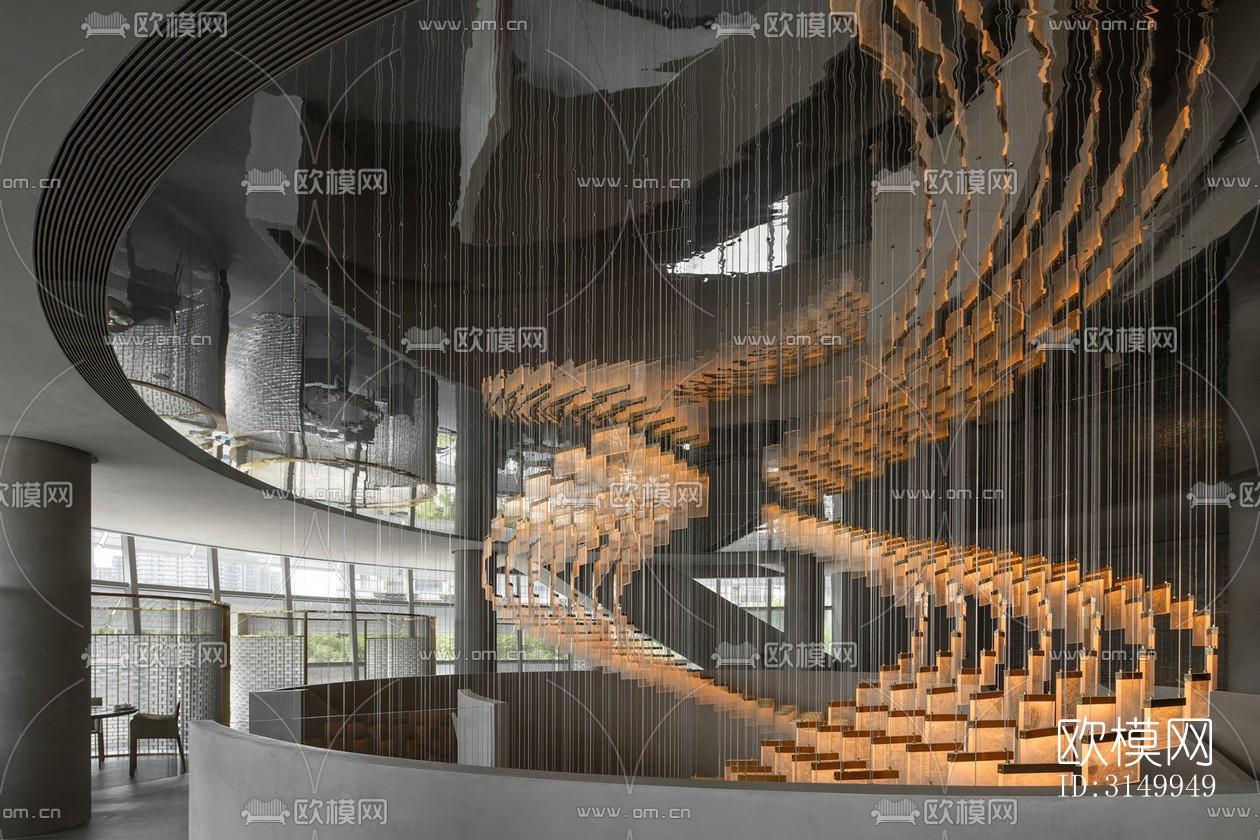 高级灰火锅烤肉效果图下载（渲染图7）