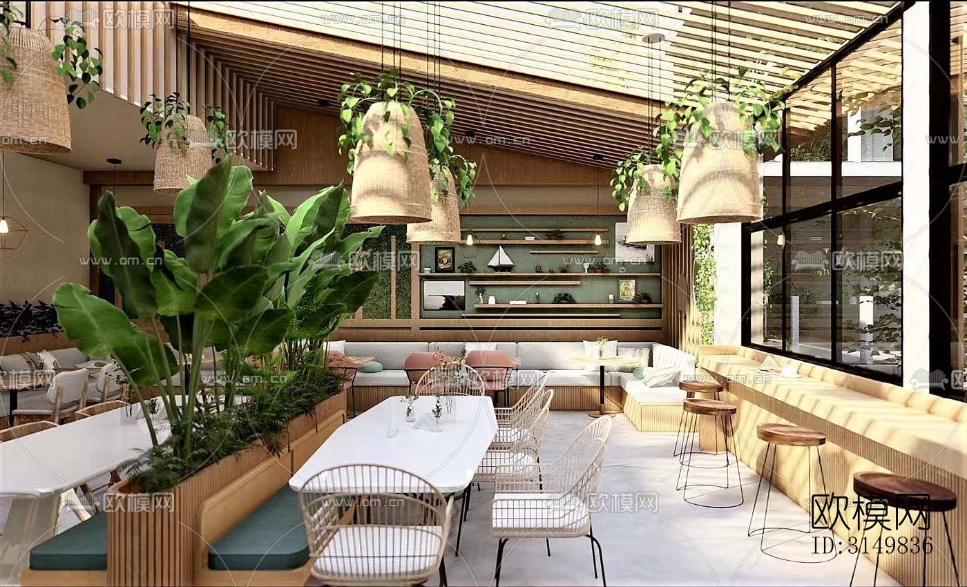 现代咖啡奶茶效果图下载（渲染图3）