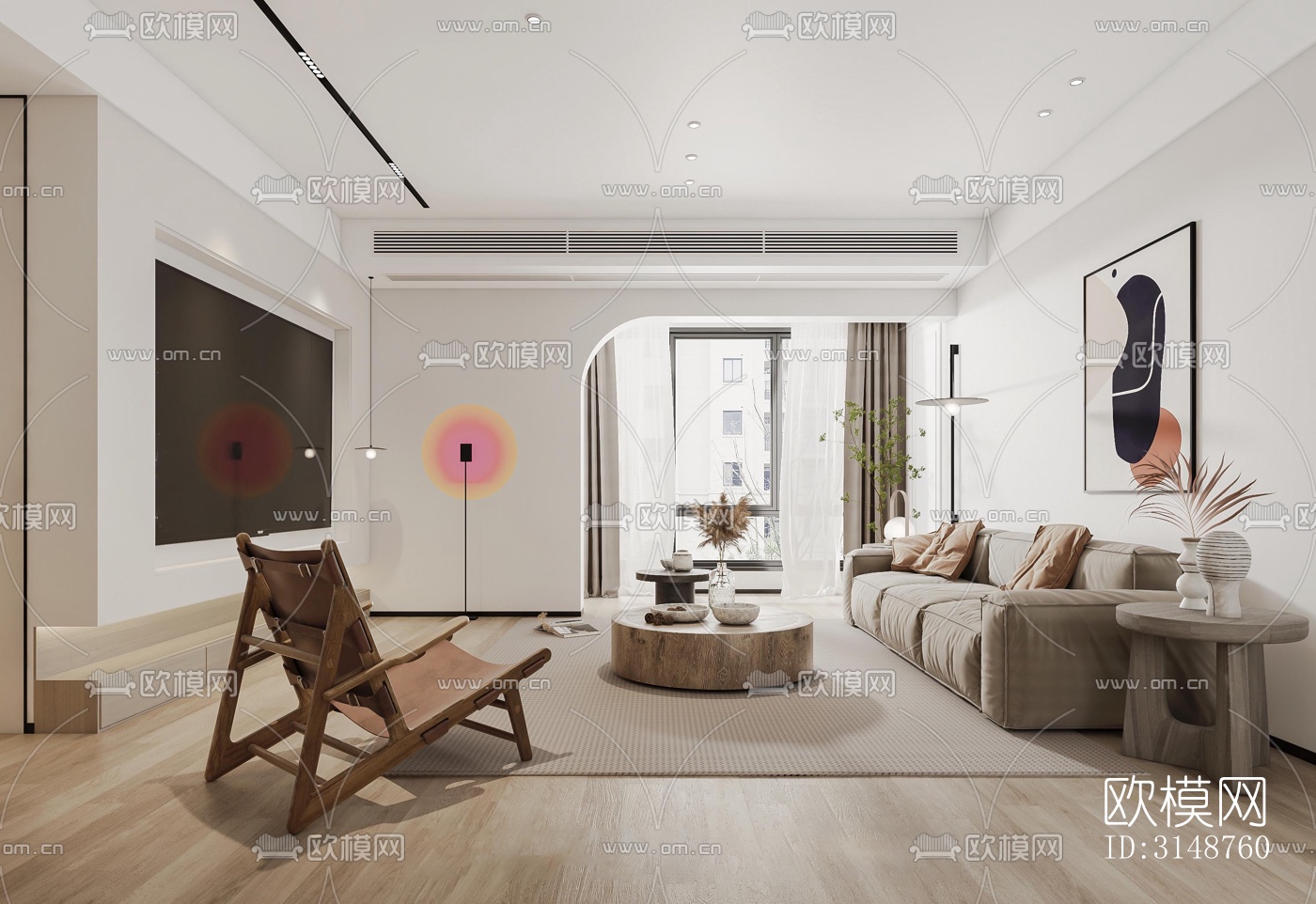 侘寂平层效果图下载（渲染图2）